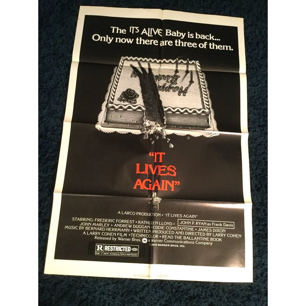 It Lives Again 1978 horror movie Poster Large Lobby Theatre Canada - Picture 1 of 4
